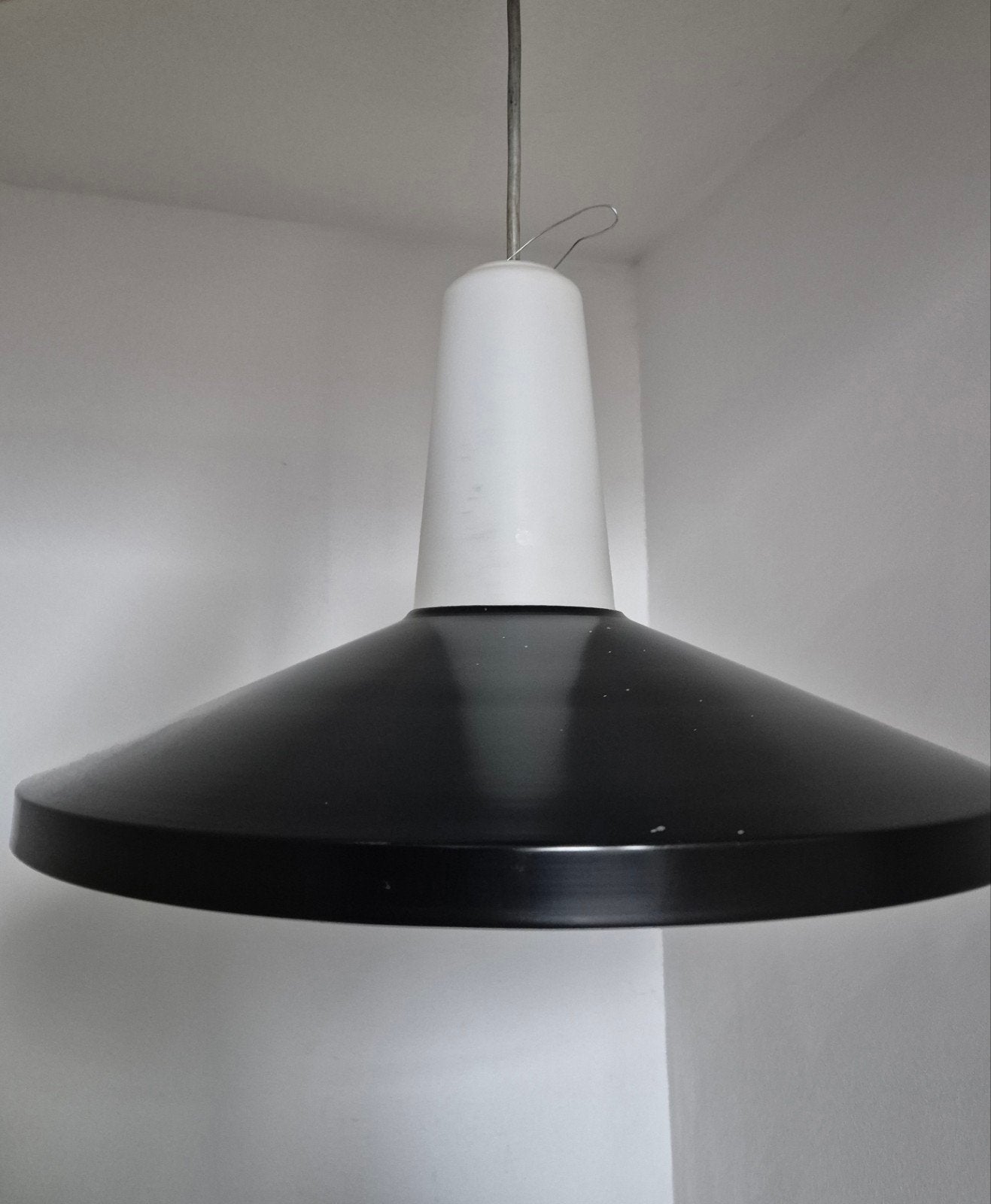 vintage zwart wit design louis Kalff hanglamp lamp, Ophalen of Verzenden