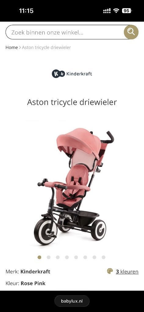 Aston tricycle driewieler, Fietsen en Brommers, Ophalen, Terugtraprem, Kinderkraft, Zo goed als nieuw