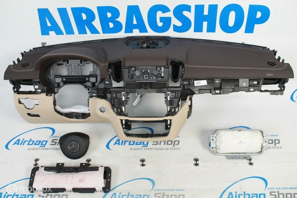 Airbag set - Dashboard bruin beige stiksel Mercedes GLE, Auto-onderdelen, Dashboard en Schakelaars, Gebruikt, Ophalen of Verzenden