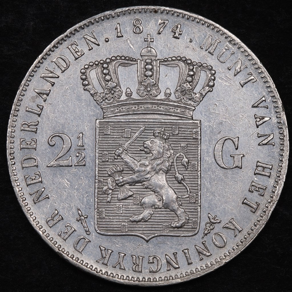 Rijksdaalder 1874. Pr. (P), Koning Willem III, Zilver, Ophalen of Verzenden, Losse munt