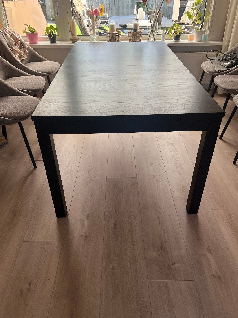 Ikea Bjursta eettafel uitschuifbaar, Ophalen, 200 cm of meer, 50 tot 100 cm, Zo goed als nieuw