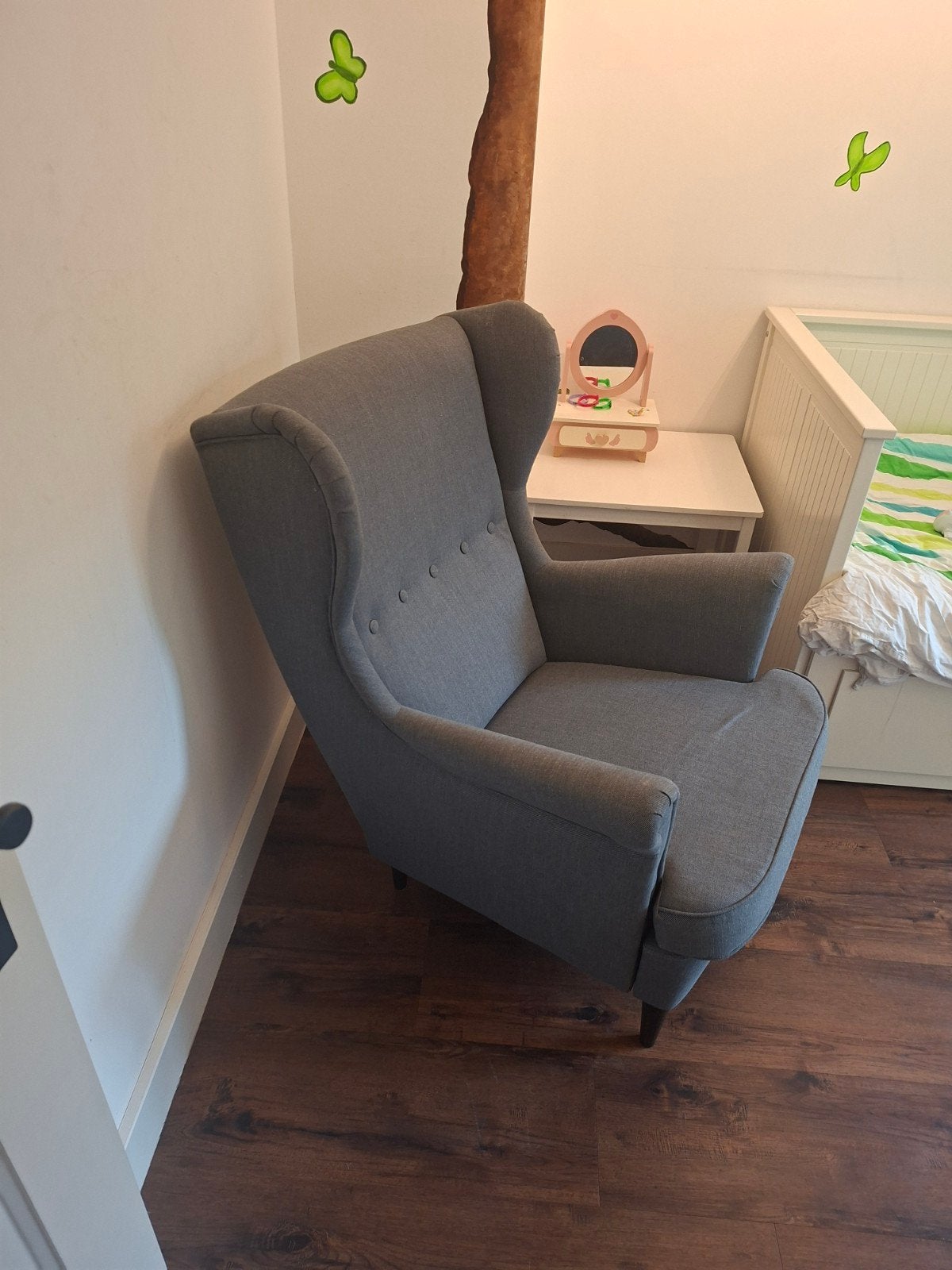IKEA Strandmon oorfauteuil - Grijs, Ophalen, Modern, Comfortabel, Zo goed als nieuw, Eén
