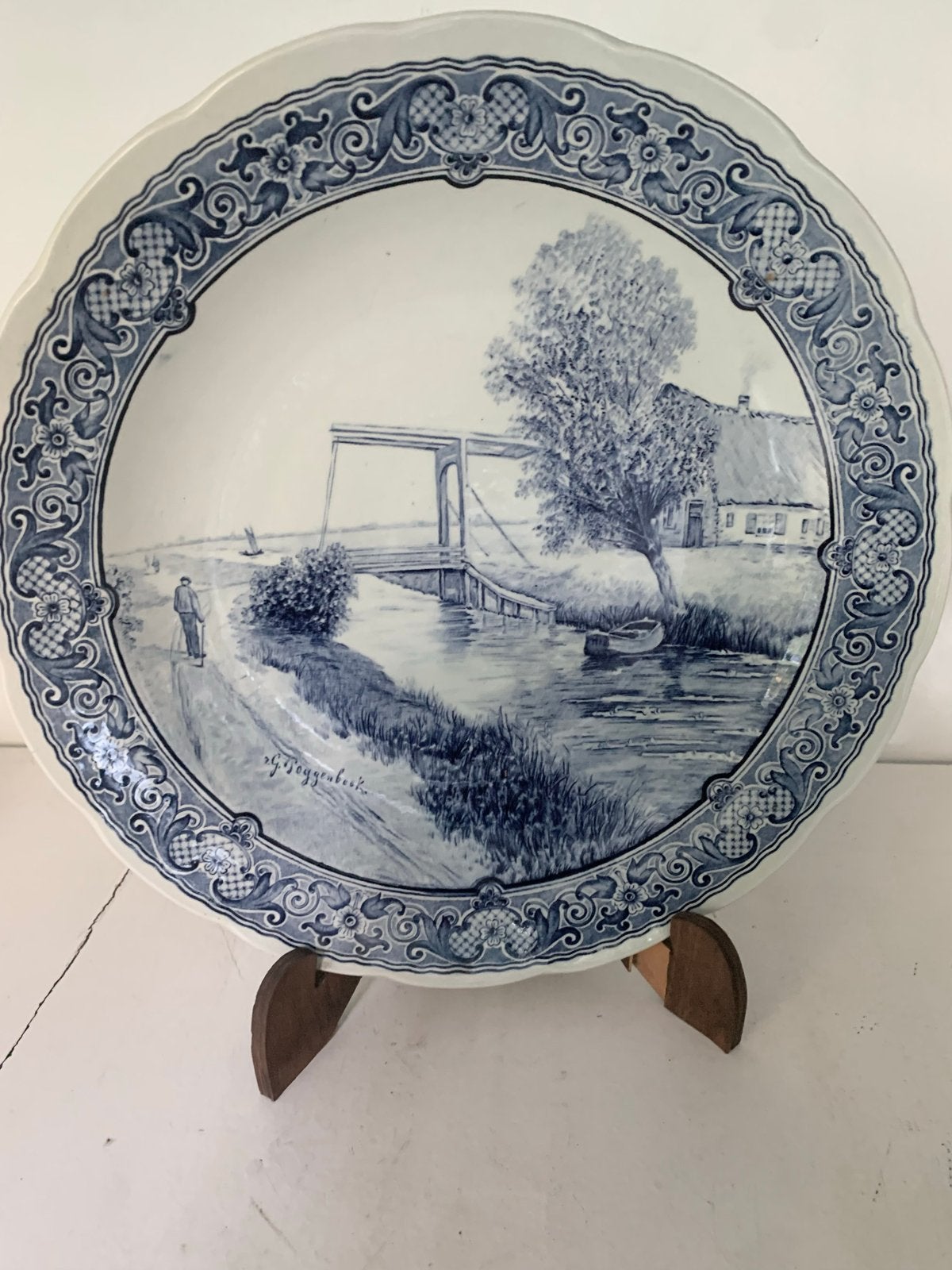 Delfts Blauw Sierbord - Gesigneerd G. Poggenbeek, Ophalen of Verzenden