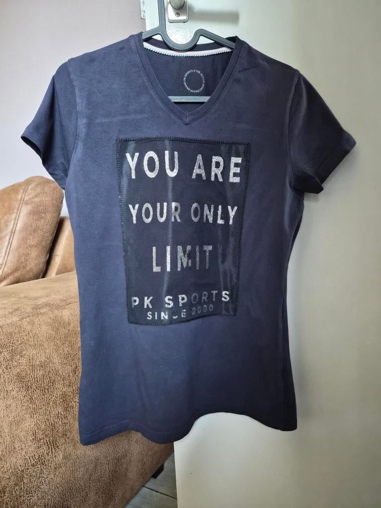 ZGAN PK Blauw met Zilveren Glitter letters paardrijshirt M, Ophalen of Verzenden, Zo goed als nieuw, Dames, Recreatie