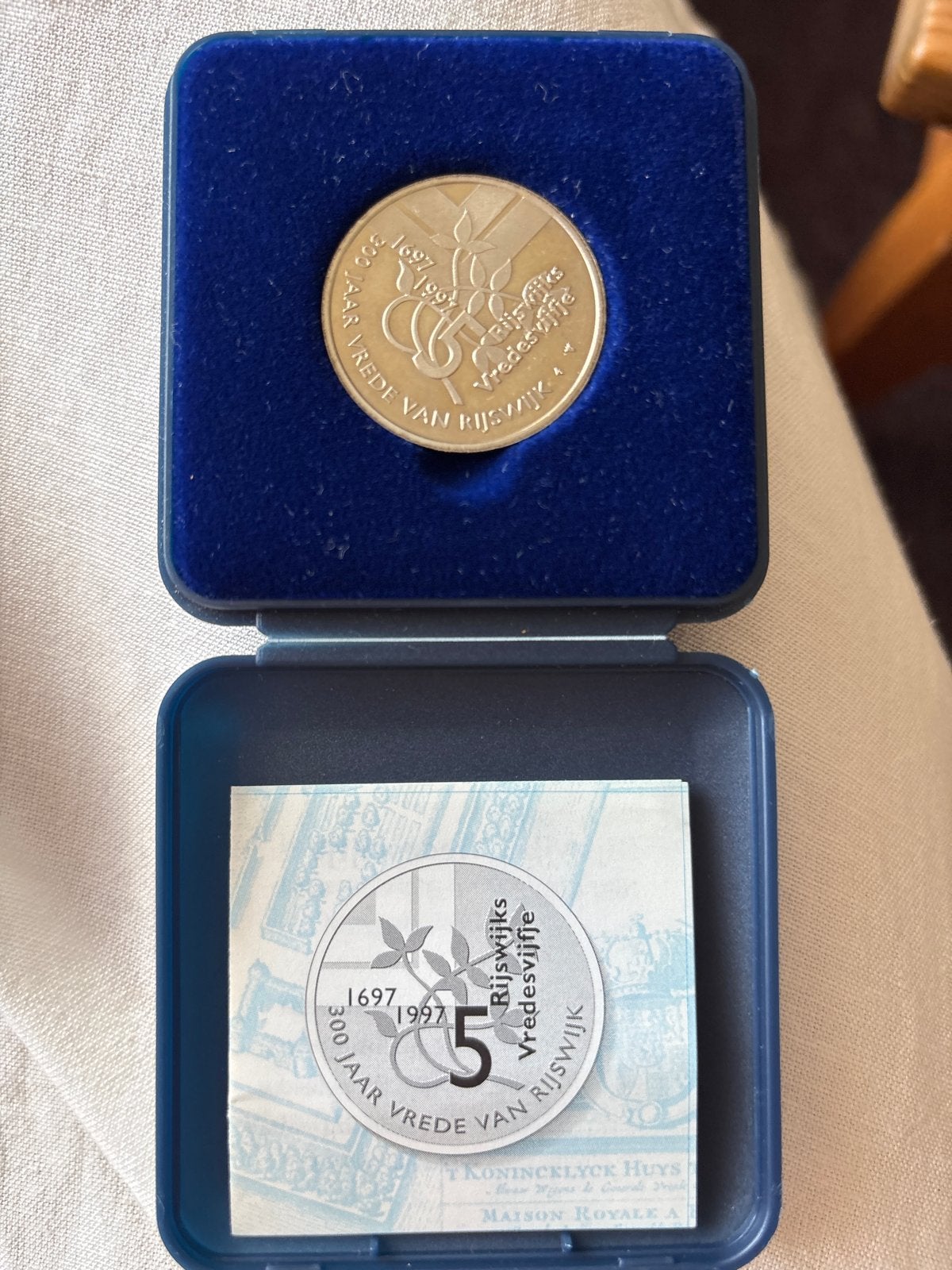 Rijswijks Vredesvijfje 1997 - 300 Jaar Vrede van Rijswijk, Ophalen of Verzenden, Koningin Beatrix, 5 gulden, Losse munt