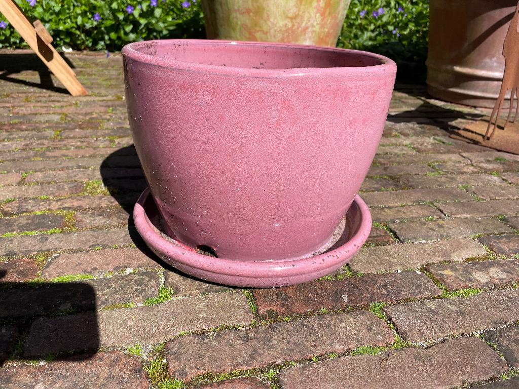 Tuin pot roze nieuw, Tuin en Terras, Ophalen, Steen, Minder dan 30 cm, Minder dan 60 cm