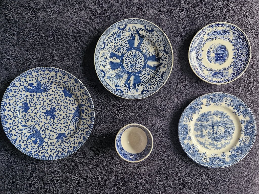 Mooie collectie blauw-wit aardewerk en porselein, Ophalen of Verzenden