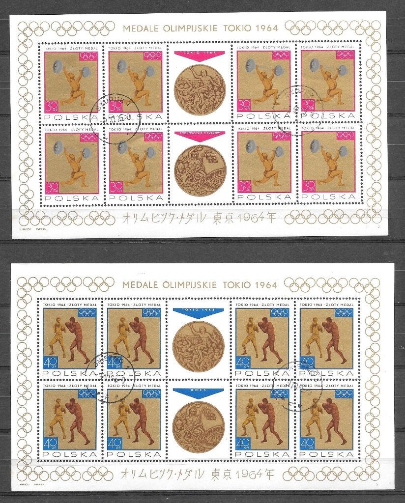 Polen 1965 Olympische Spelen, Verzenden, Polen, Gestempeld