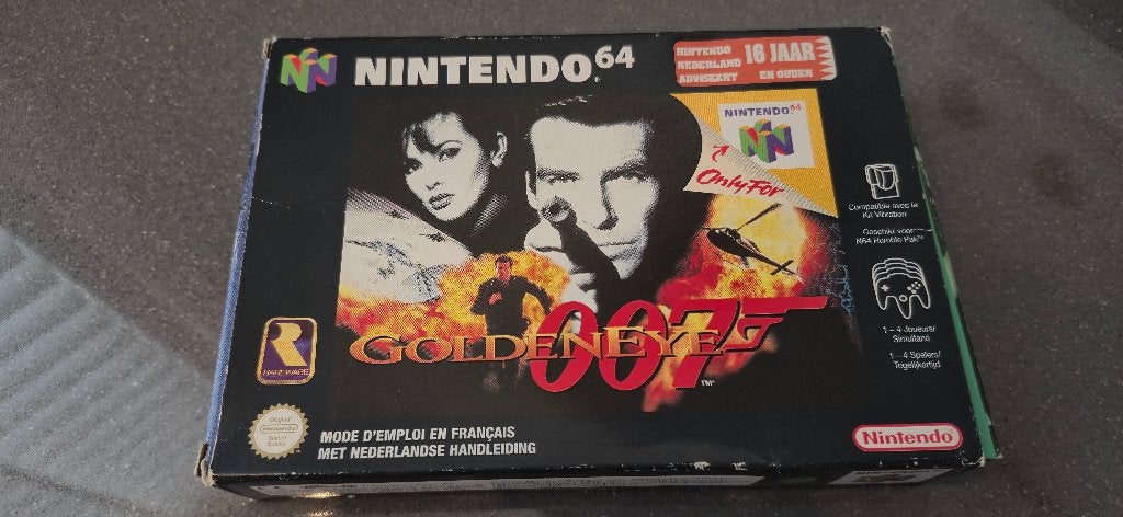 Nintendo 64 007 GoldenEye + doos en handleiding, Gebruikt, Shooter, 1 speler, Eén computer