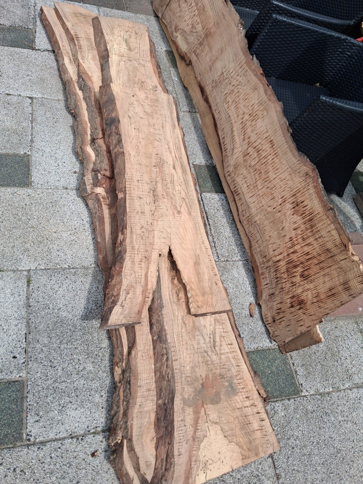 Boomschors hout in diverse lengtes en diktes (max 260cm), Doe-het-zelf en Verbouw, Hout en Planken, Gebruikt, Overige typen, Ophalen of Verzenden