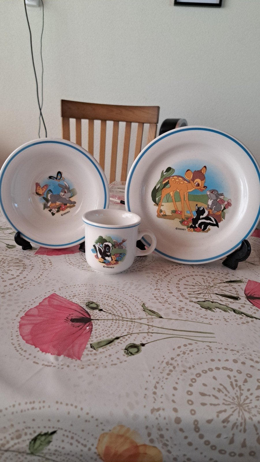 Vintage Disney Bambi kinder servies set, Verzamelen, Disney, Ophalen