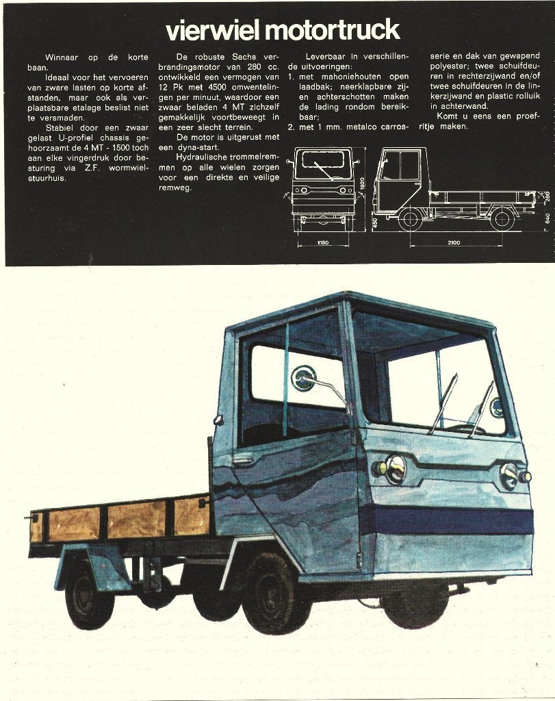 Gazelle truckbouw vierwiel motortruck leaflet folder (A3536), Verzenden, Zo goed als nieuw, Tractor en Landbouw