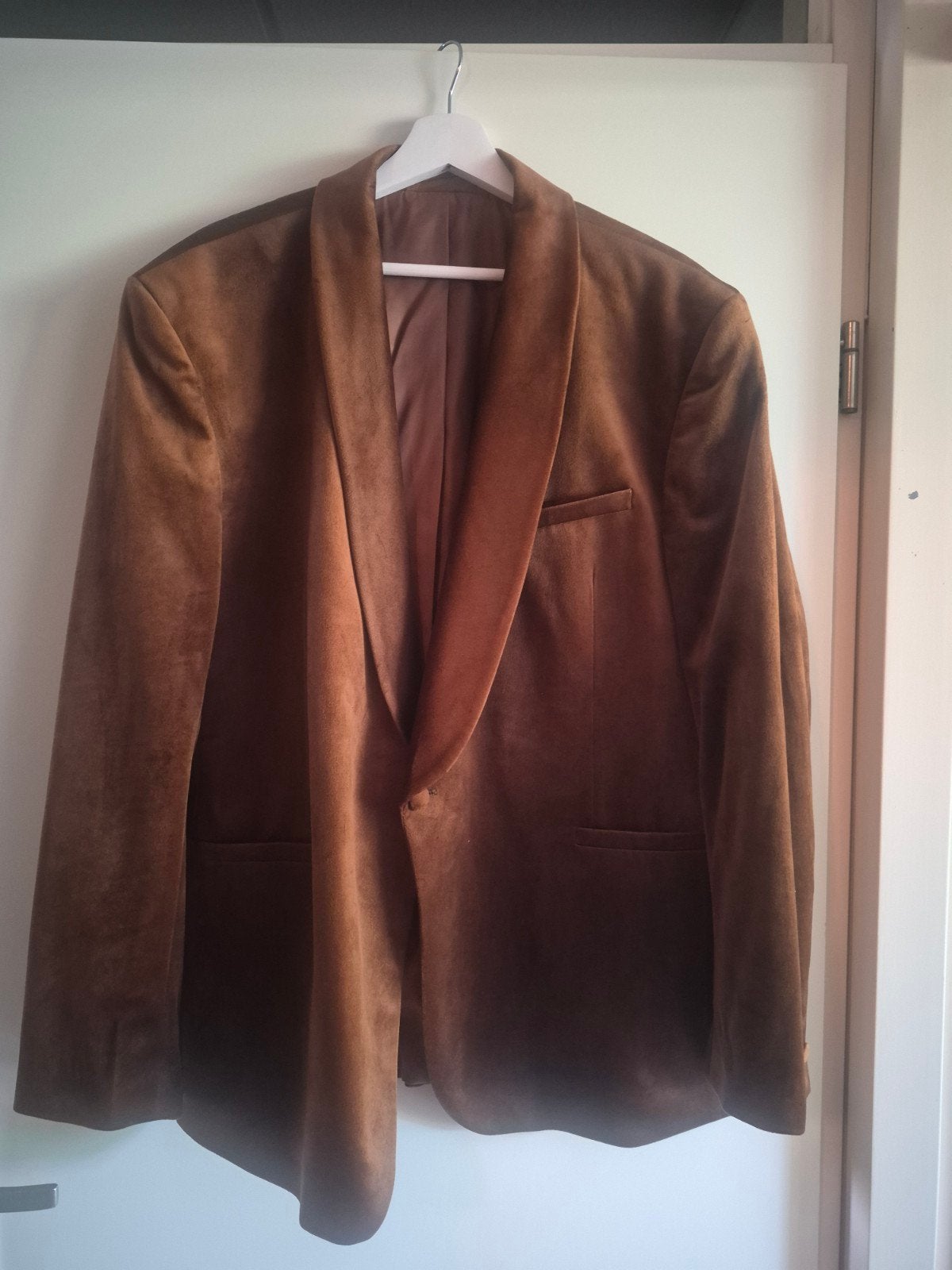 Bruine fluwelen blazer - Maat xxl, Bruin, Overige maten, Zo goed als nieuw, C&A