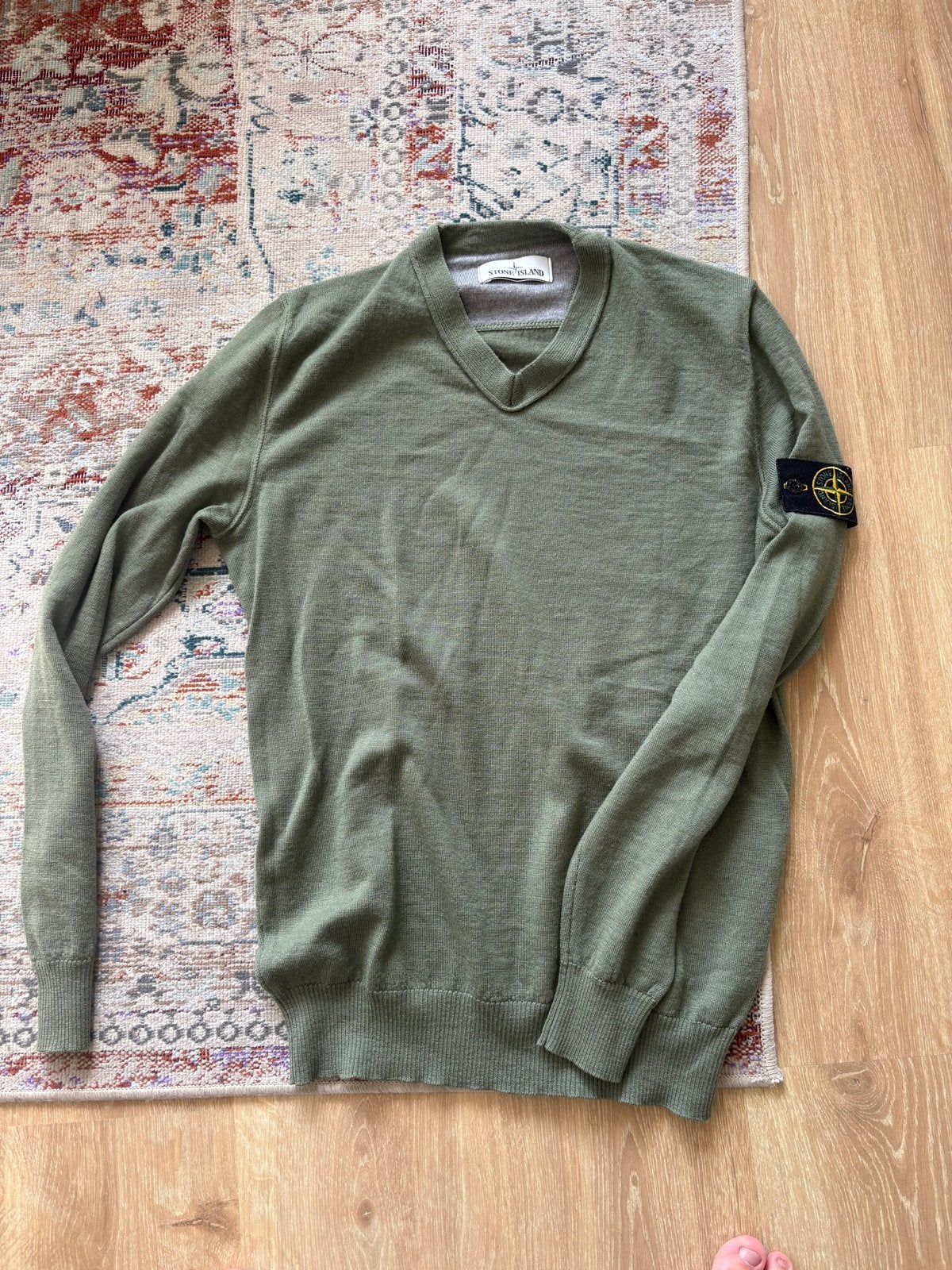Stone Island Medium Trui Wol - Groen, Kleding | Heren, Truien en Vesten, Ophalen of Verzenden, Gedragen, Maat 48/50 (M), Groen