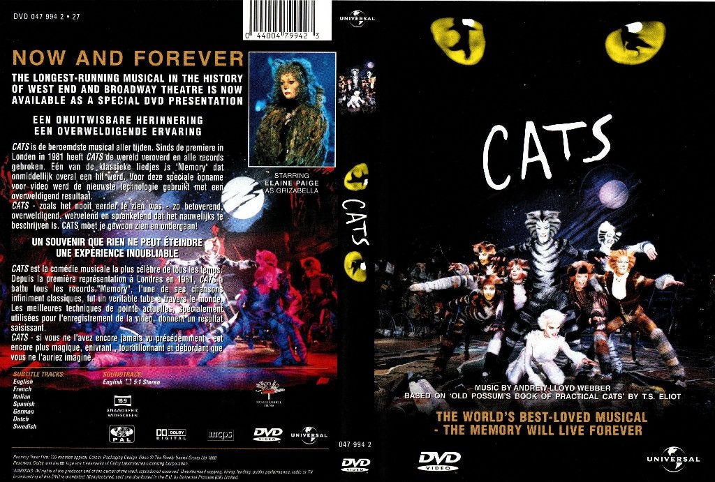 Cats, Cd's en Dvd's, Alle leeftijden, Ophalen of Verzenden, Zo goed als nieuw, Overige typen