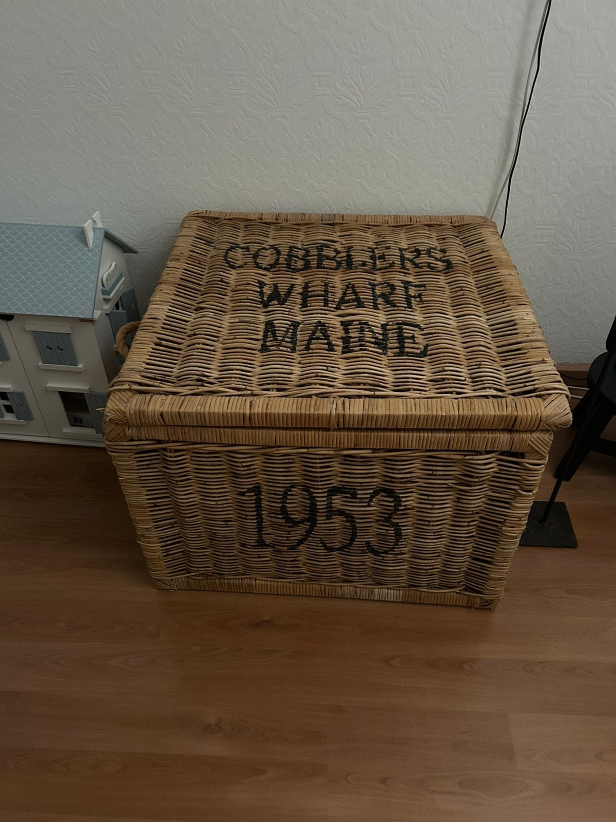 Grote keurige rattan mand riviera maison, Huis en Inrichting, Woonaccessoires | Schalen en Manden, Ophalen of Verzenden, Zo goed als nieuw