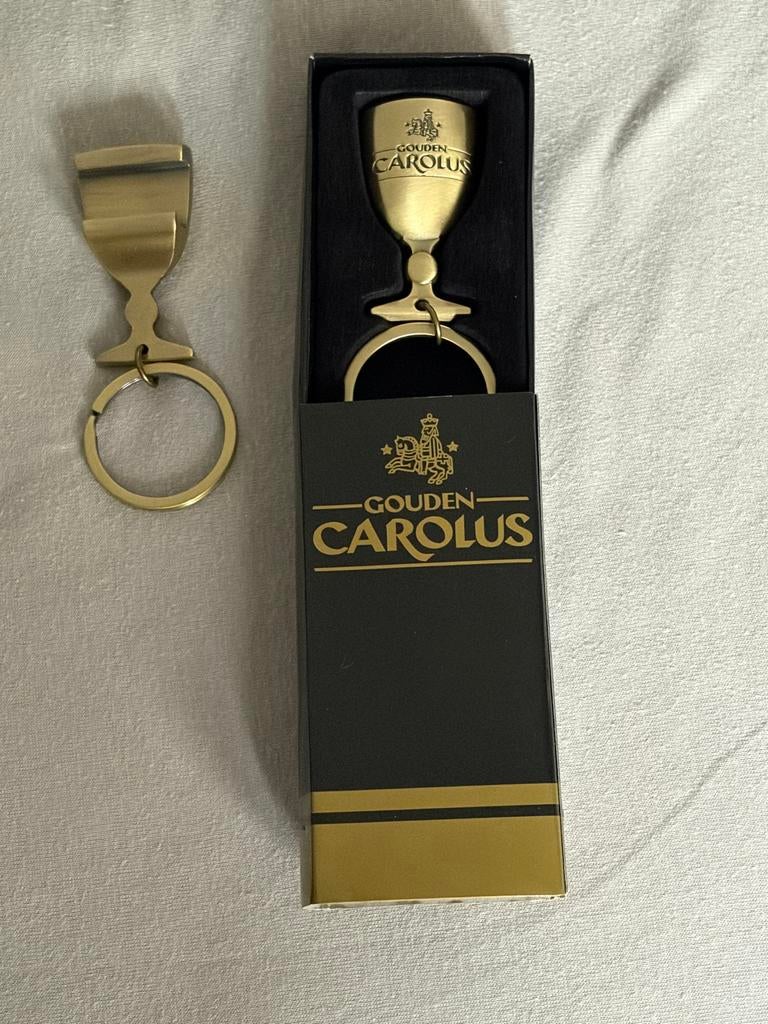 Gouden Carolus Sleutelhanger/Flesopener, Ophalen, Nieuw, Merk