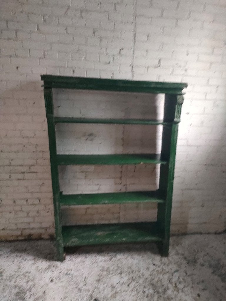 Brocante groen rek hout, Antiek en Kunst, Ophalen