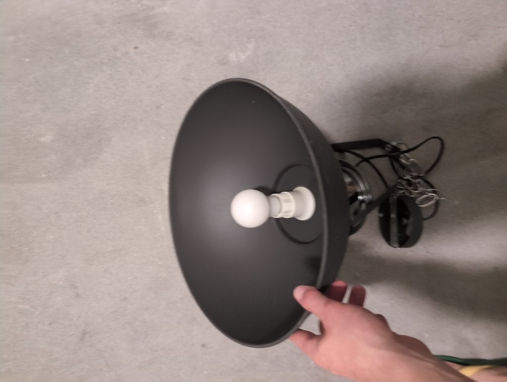 Industriële hanglamp - Zwart metaal, Ophalen, Gebruikt, E27 (groot), Metaal