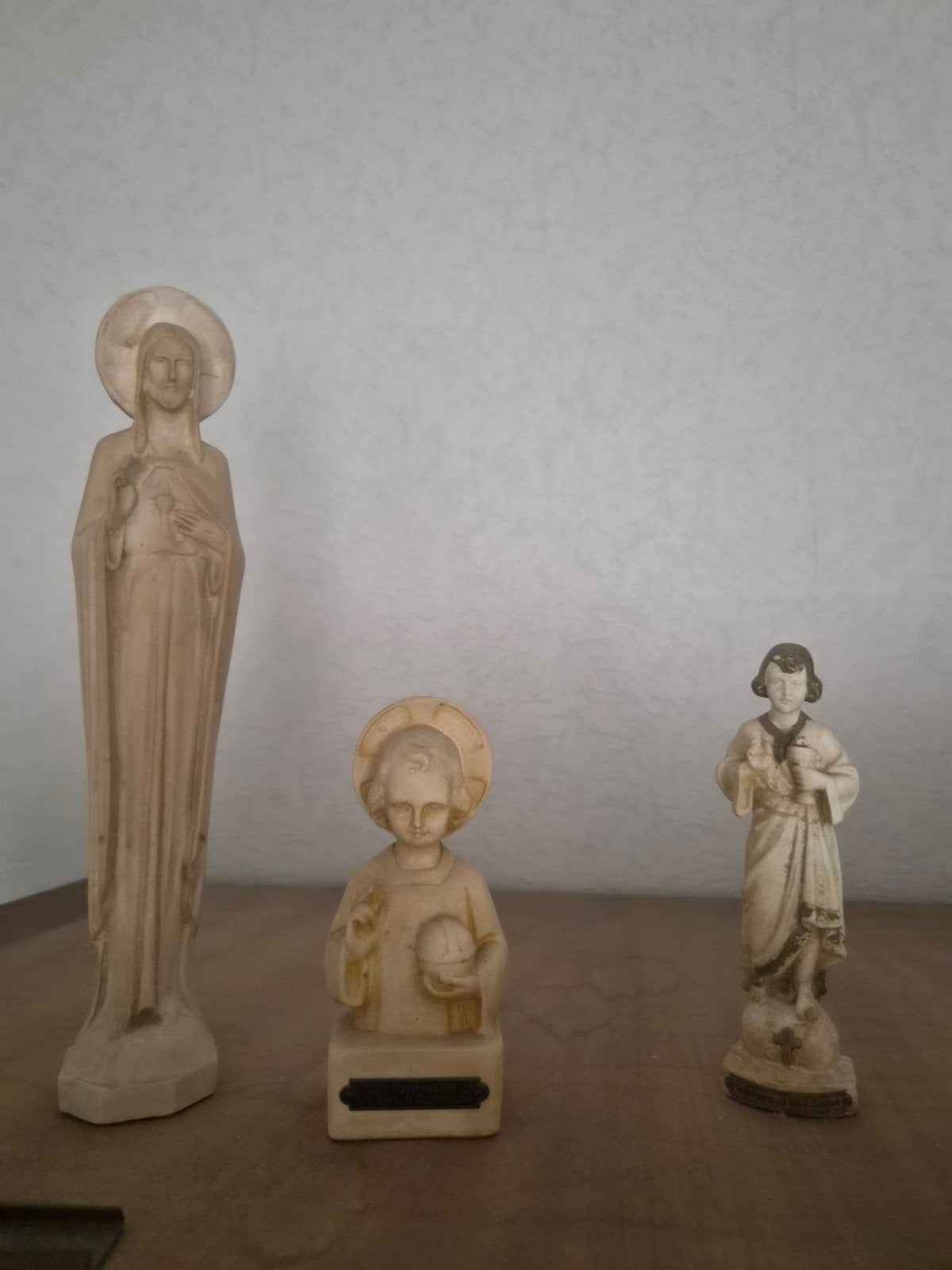 Set van 3 religieuze beelden: Maria, Jezus en heilige, Ophalen of Verzenden