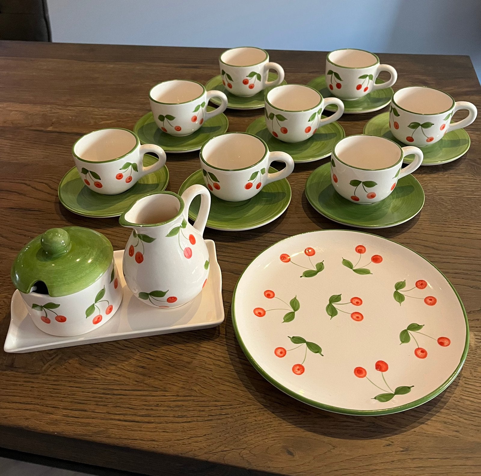 Koffiekopjes 20-delig leuke print, Ophalen of Verzenden, Zo goed als nieuw, Keramiek, Kop(pen) en/of Schotel(s)