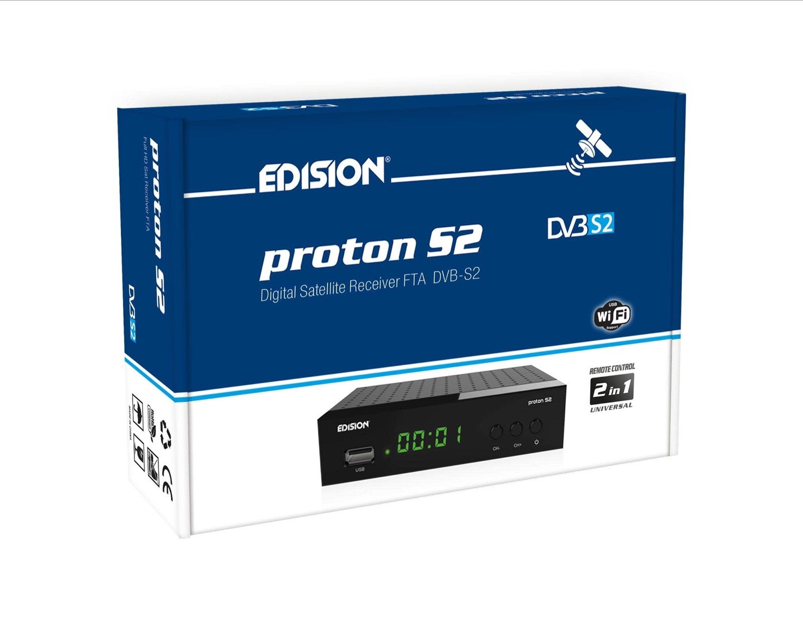 Edision Proton S2 Plus DVB-S2 Satellietontvanger, Ophalen of Verzenden, Nieuw, Decoder