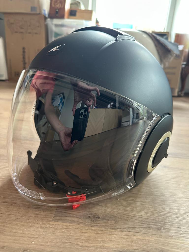 SHARK NANO BLANK Motorhelm jethelm maat S Mat Zwart, Heren, Jethelm, Shark, Ophalen of Verzenden