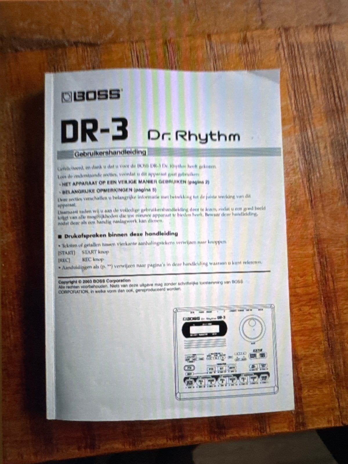 Boss DR-3 Dr. Rhythm drumcomputer handleiding, Ophalen of Verzenden, Gebruikt, Boss