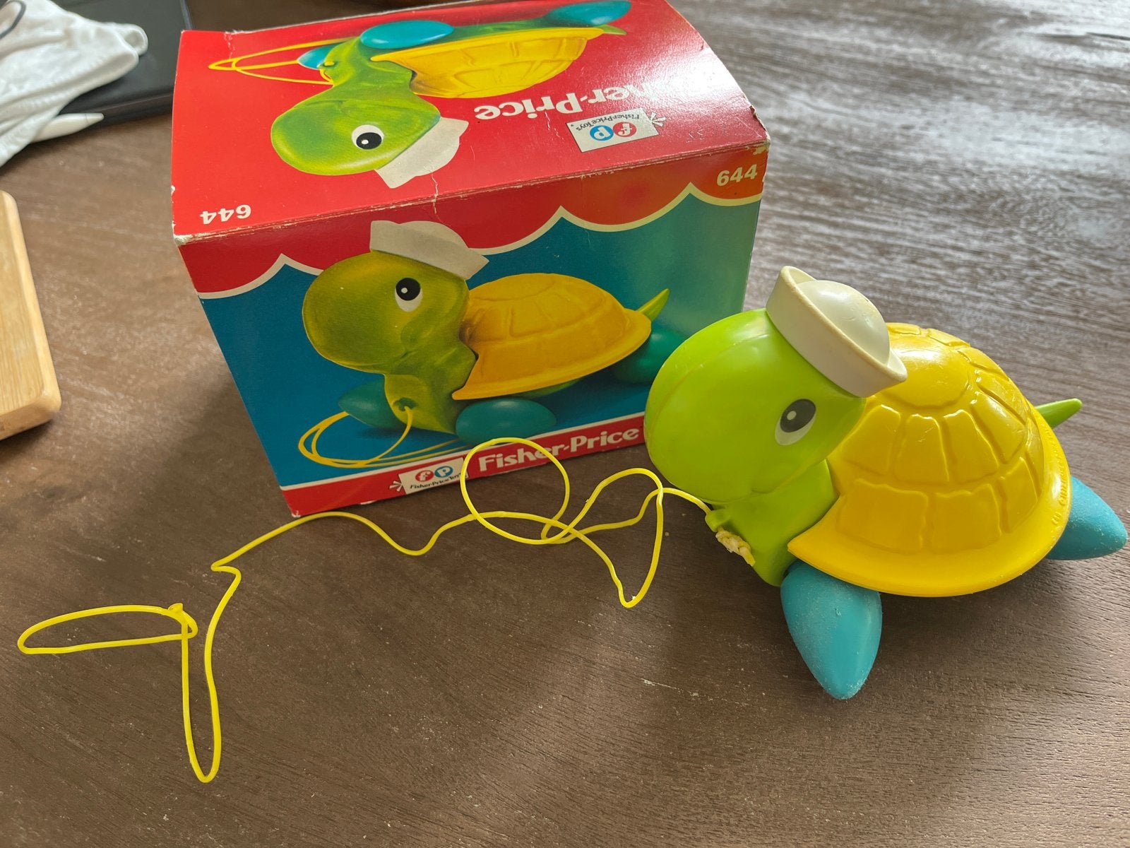 Vintage Fisher-Price Trek Schildpad Speelgoed (644), Ophalen of Verzenden, Gebruikt, Duw- of Trekspeelgoed