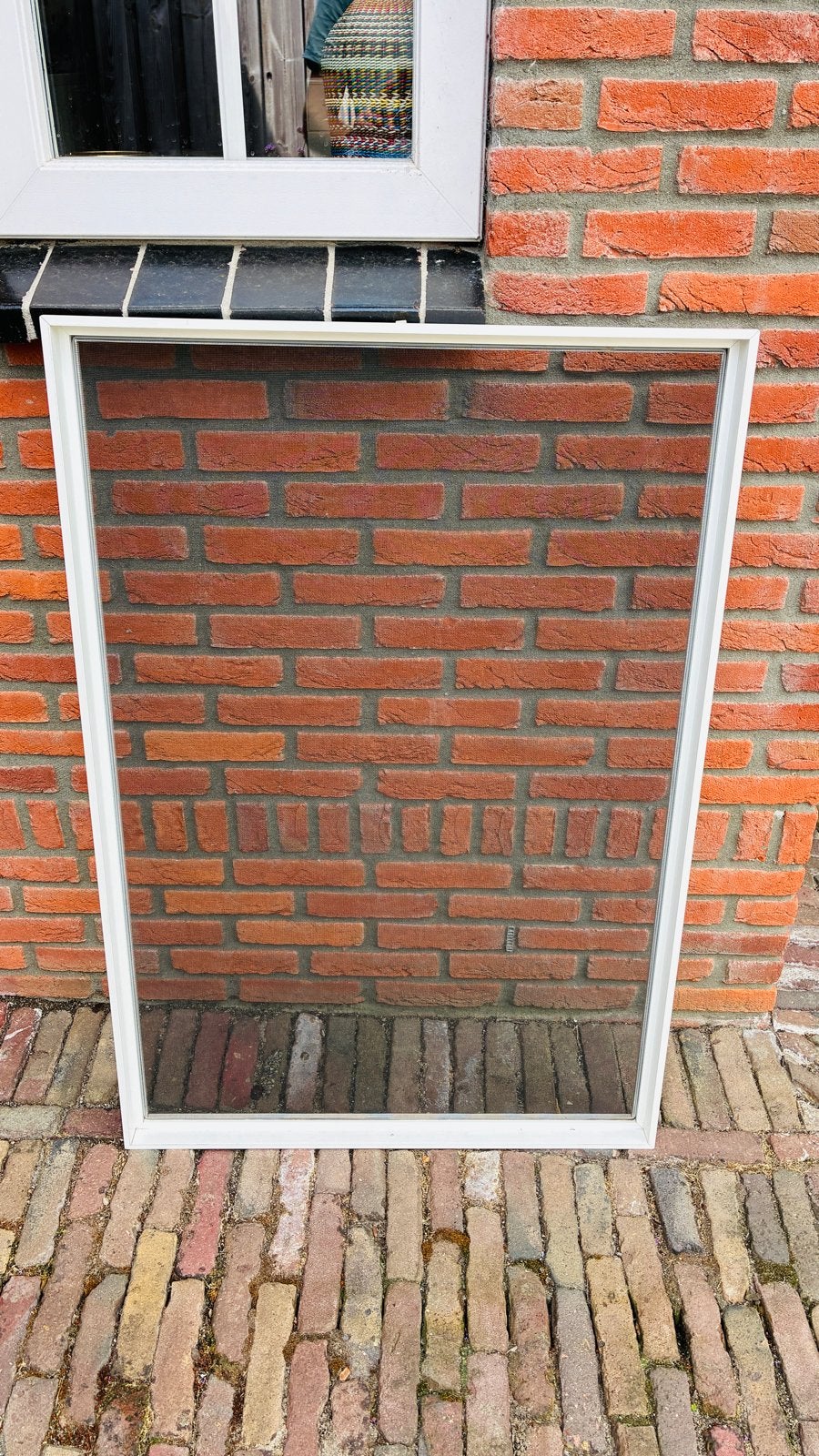 Inzet hor met witte lijst, Ophalen, Gevelraam of Ruit, Minder dan 80 cm, 80 tot 120 cm