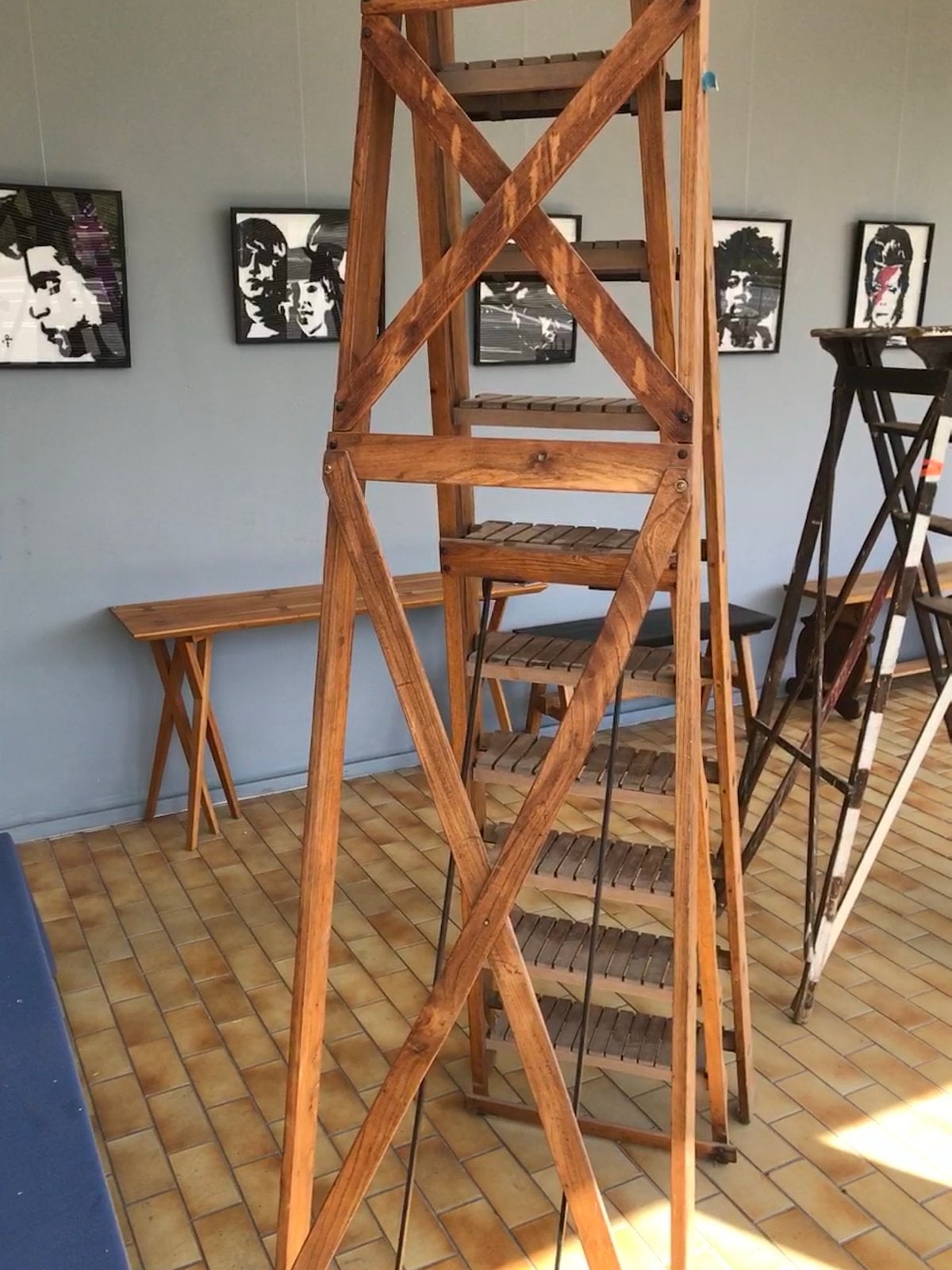 Belgische schilderstrap met 10 treden, 2,50 meter hoog, Ophalen