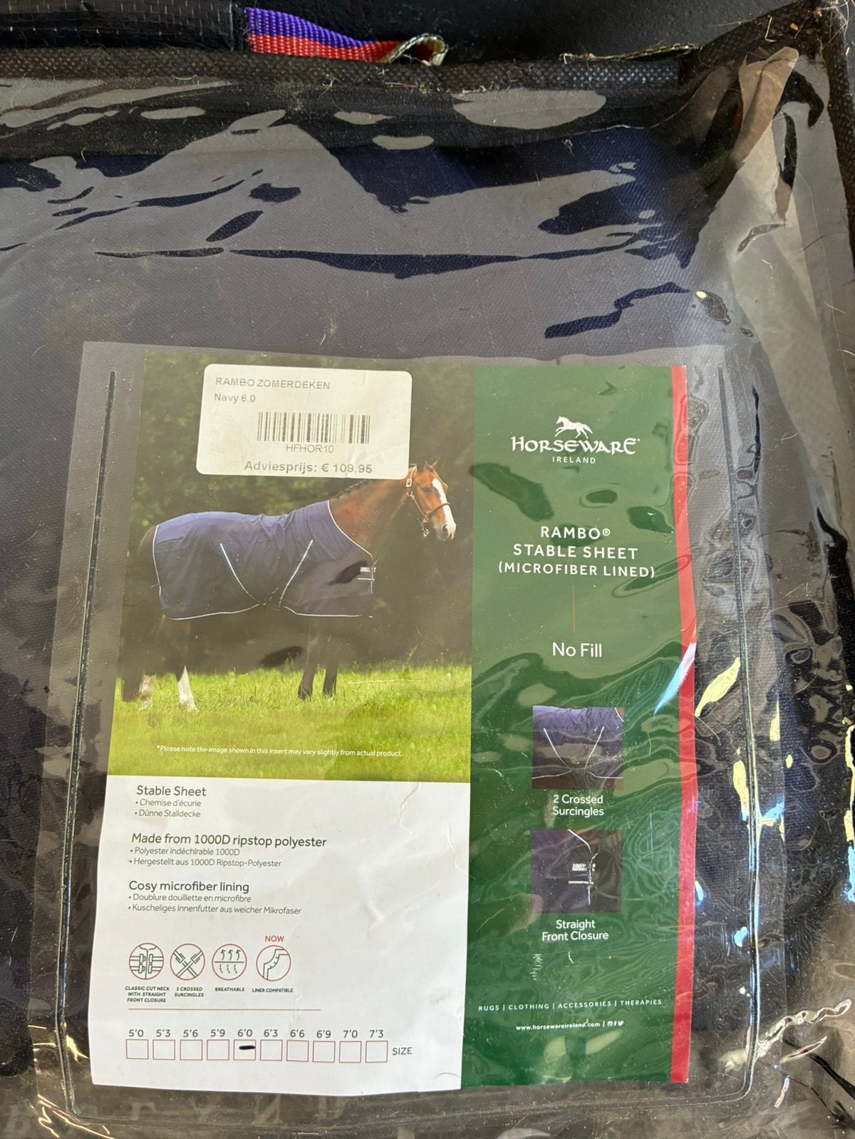 Nieuw Horseware Rambo staldeken, Dieren en Toebehoren, Ophalen of Verzenden, Zo goed als nieuw
