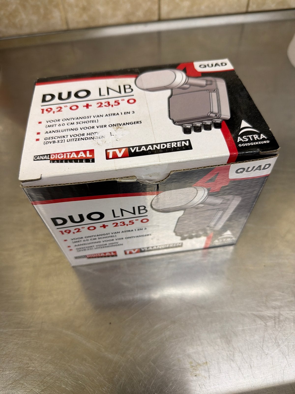 Duo LNB 19.2O + 23.5O voor Astra 1 en 3 Quad, Ophalen of Verzenden, Nieuw, (Schotel)antenne, Overige merken
