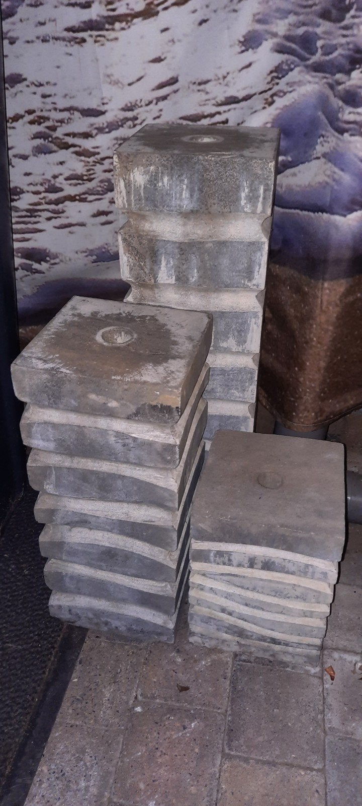 Betonnen ornamenten met gat - Gebruikt, Ophalen, Gebruikt, Minder dan 5 m², Beton