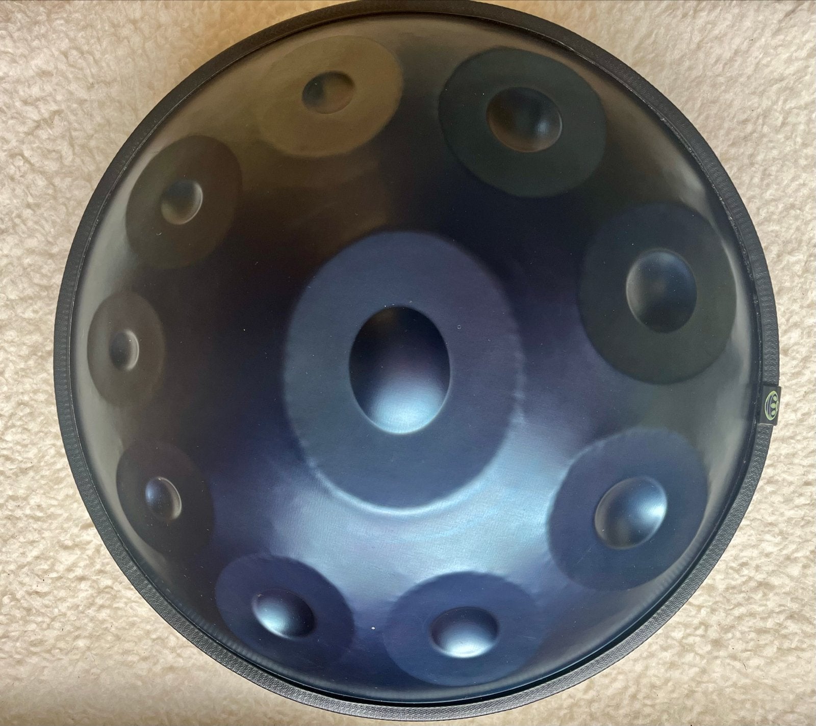Handpan D mineur 10 tonen, zwart genitreerd met accessoires, Ophalen, Zo goed als nieuw, Melodische percussie
