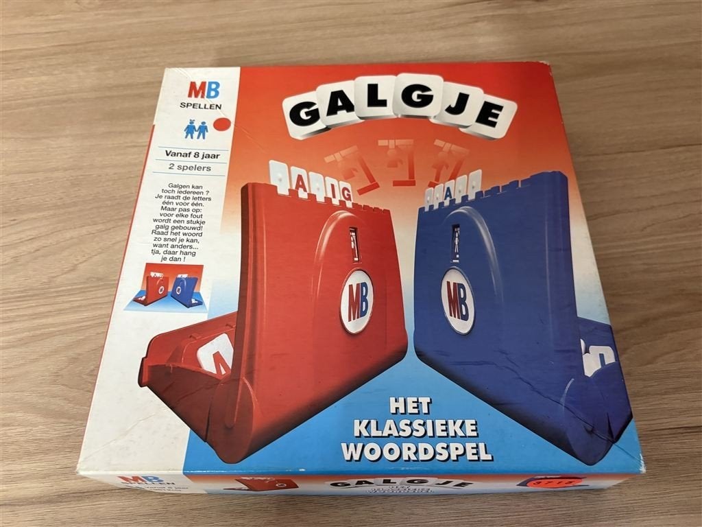 Galgje met 2 bakjes vierkante doos [3715], Hobby en Vrije tijd, Gezelschapsspellen | Bordspellen, Verzenden, Zo goed als nieuw