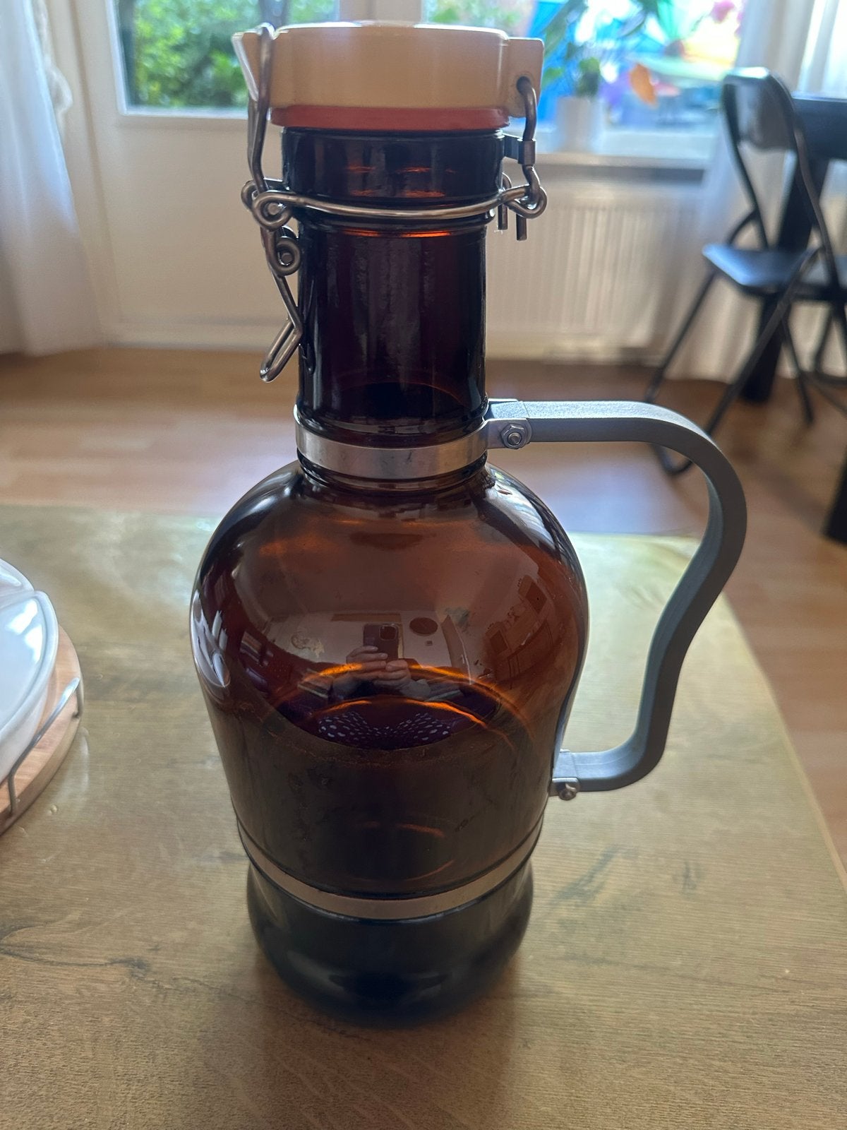 Vintage Beugel Fles met Handvat - 200 cl, Ophalen of Verzenden