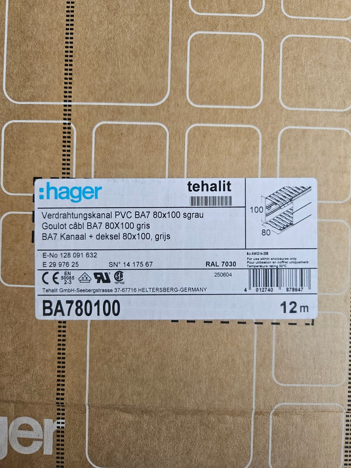 Hager Tehalit BA7 bedradingskanalen / kabelgoten (23x 2m), Ophalen of Verzenden, Kabel of Snoer