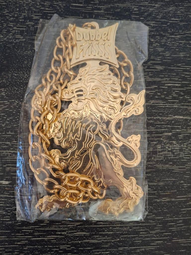 Dubbelfris gouden leeuw ketting, Ophalen of Verzenden, Nieuw