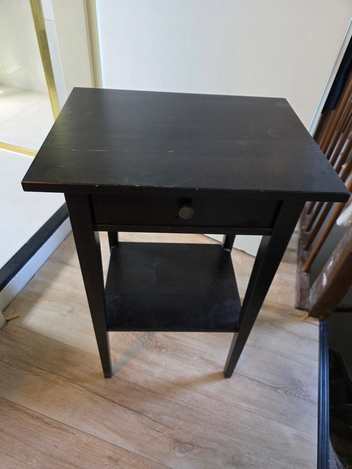 1x IKEA Hemnes nachtkastjes zwart - Gebruikt, Ophalen, Gebruikt, Hout, Minder dan 45 cm
