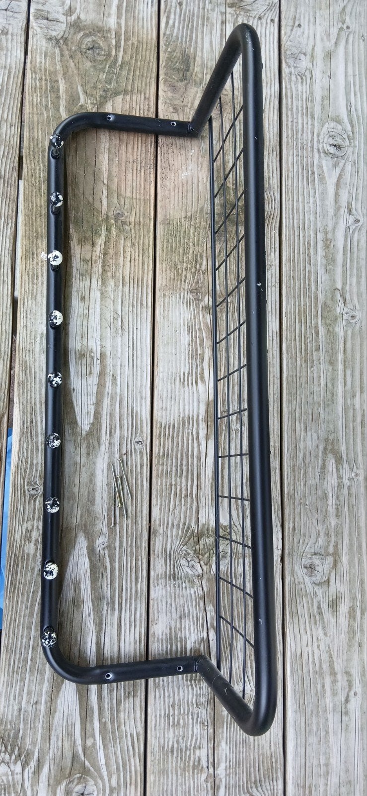 Zwarte metalen wandkapstok met hoedenrek, Ophalen, Metaal, Wandkapstok, Minder dan 100 cm