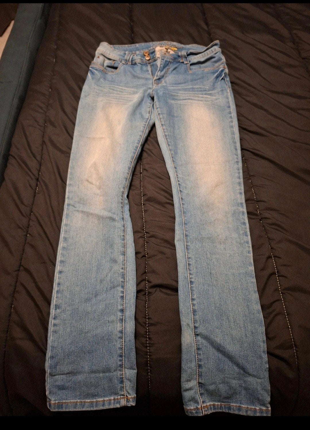 Slimfit jeans maat 38, Maat 38/40 (M), Blauw, Lang, Gedragen