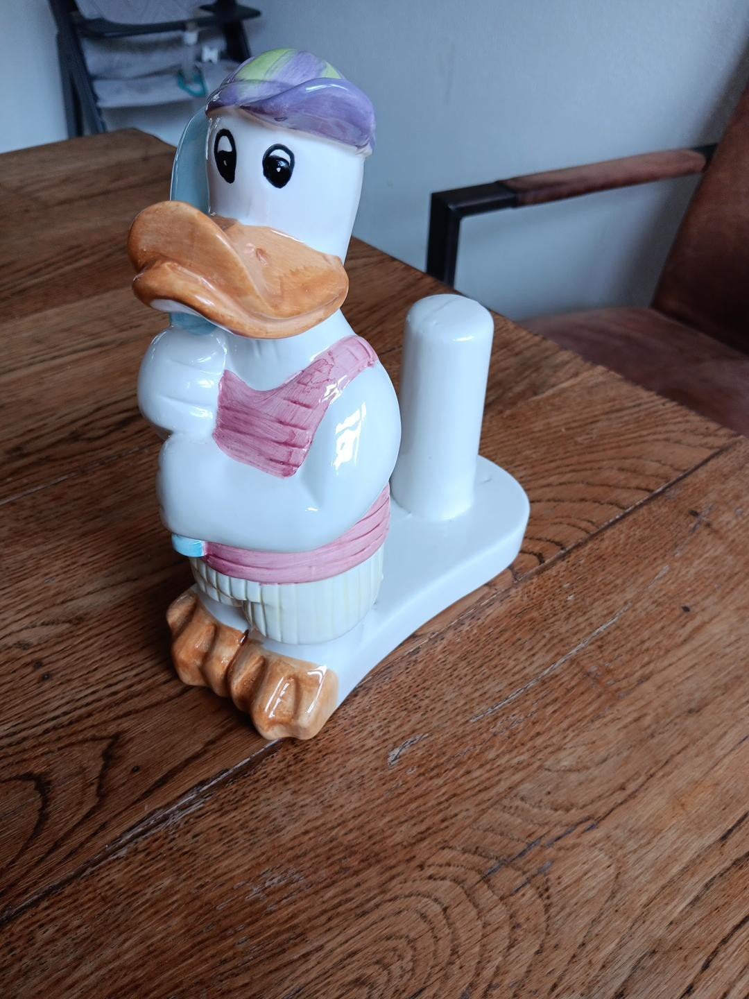 Keramieken keukenrolhouder gans/eend, Overige typen, Ophalen of Verzenden, Zo goed als nieuw, Steen/keramiek