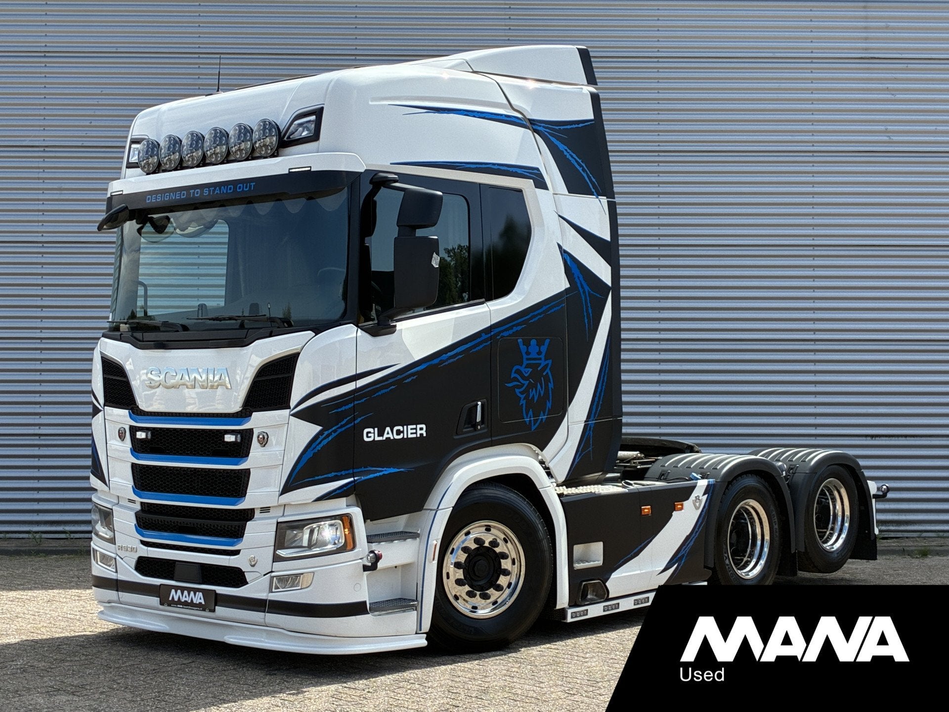Scania R530 V8 6x2 LL Glacier SHOWTRUCK // BUFFL opbouw - Re, Auto's, Scania, Wit, Leder, 2 stoelen