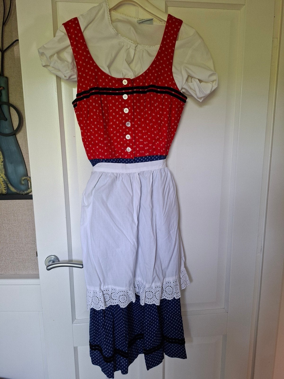 Originele Dirndl - H. Moser - Maat 38/40, Maat 38/40 (M), Blauw, Ophalen of Verzenden, Zo goed als nieuw