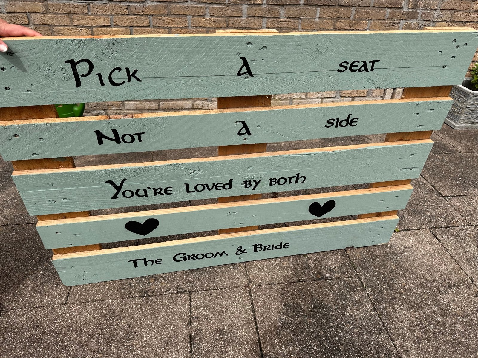 Uniek Trouwbord op Pallet - Lord of the Rings Stijl, Ophalen, Zo goed als nieuw, Groen, Accessoires