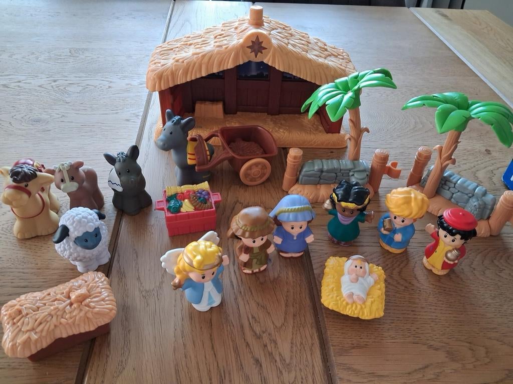 LITTLE PEOPLE KERSTSTAL 18 DELIG FISHER PRICE, Kinderen en Baby's, Speelgoed | Fisher-Price, Ophalen of Verzenden, Speelset, Met licht