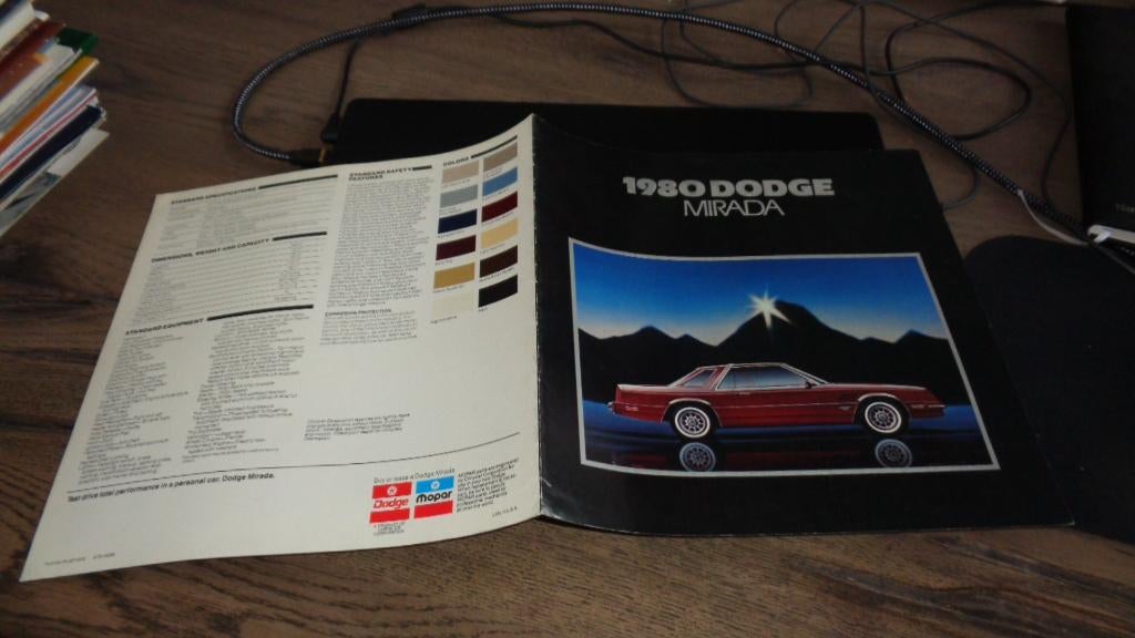 USA Folder  DODGE  MIRADE  1980, Verzenden, Zo goed als nieuw, Overige merken