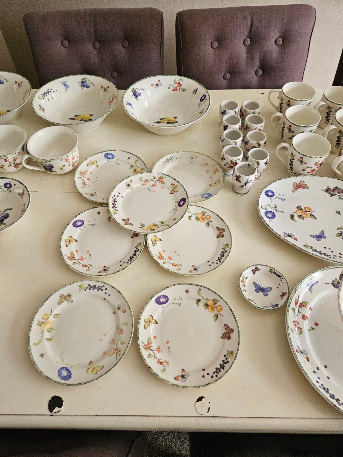 Janneke Brinkman Servies - Compleet servies met vlinders, Overige merken, Landelijk/Boerenbont, Ophalen of Verzenden, Zo goed als nieuw
