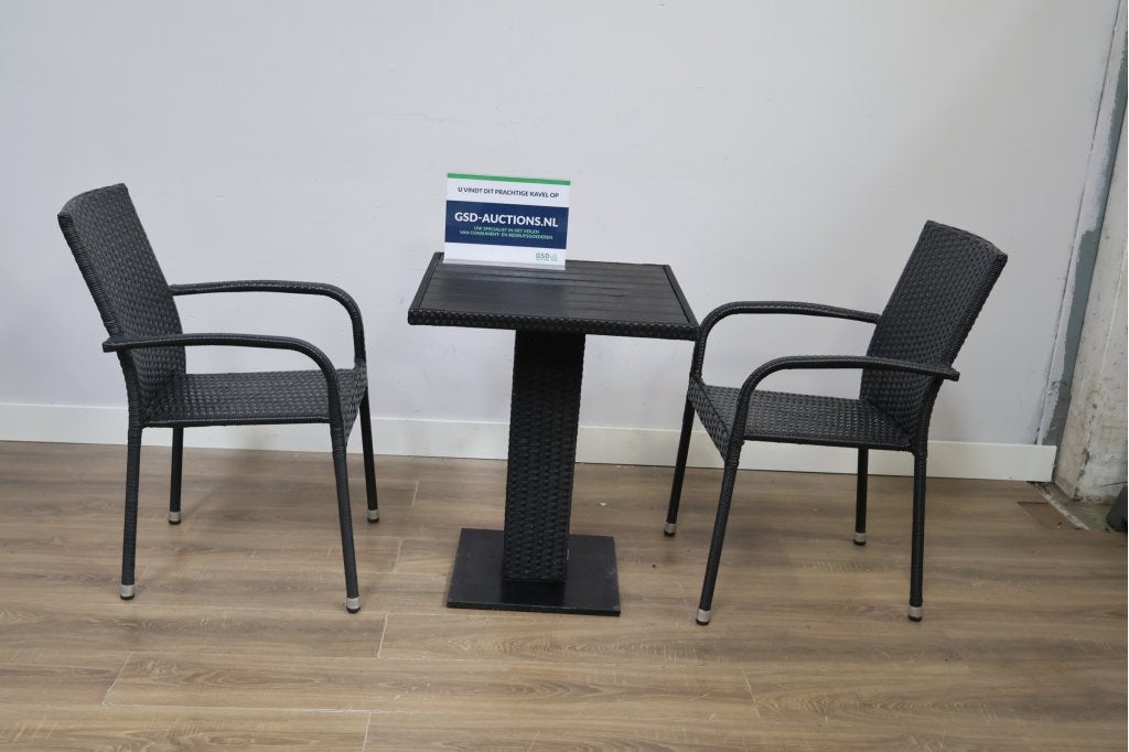 Tuinset met twee zwarte stoelen en een tafel - Jutlandia, Ophalen of Verzenden, Niet ingevuld, Niet ingevuld, Niet ingevuld